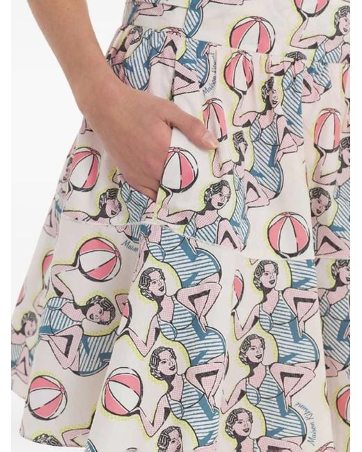 Maison Kitsuné White Printed Skirt