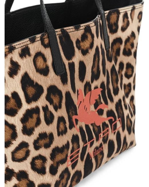 Etro White Reversible Pebbled Leather Tote Bag