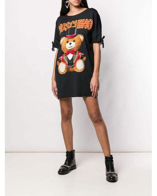 Moschino Circus Teddy Bear T-shirt Dress in Black | Lyst