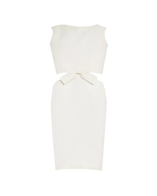Balenciaga White Draped Bow Dress