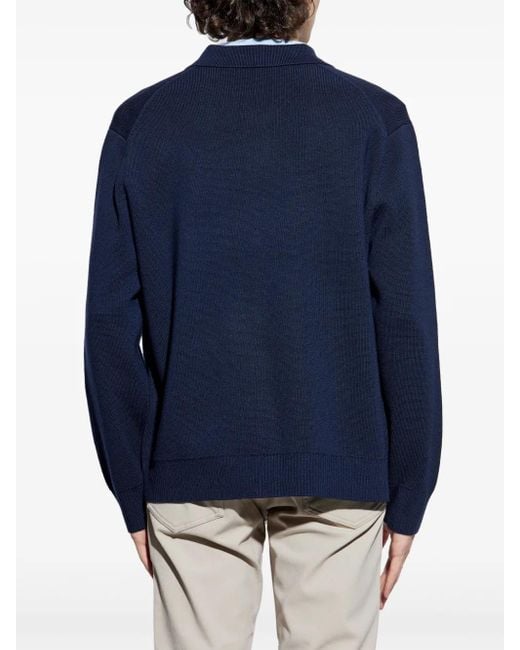 Theory Blue Zip-Up Cardigan for men