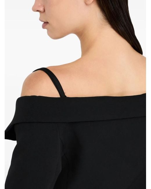 Liu Jo Black Button-Embellishment Off-Shoulder Top