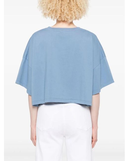 Chloé Blue T-Shirt mit Logo-Print