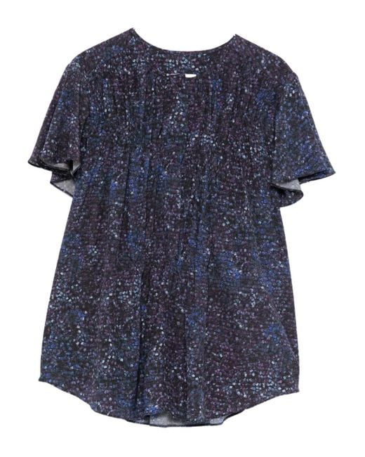 Blusa Sally Con Ruches di Isabel Marant in Blue