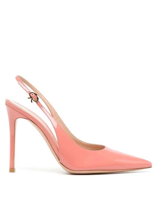 Gianvito Rossi Pink Pointed-Toe Leather Pumps