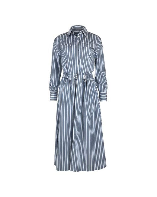 Brunello Cucinelli Blue Striped Dress