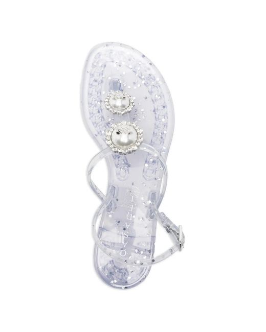 Casadei White Embellished Sandals
