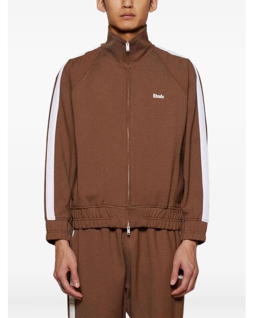 Rhude Brown Hampton Zip-Up Track Jacket for men