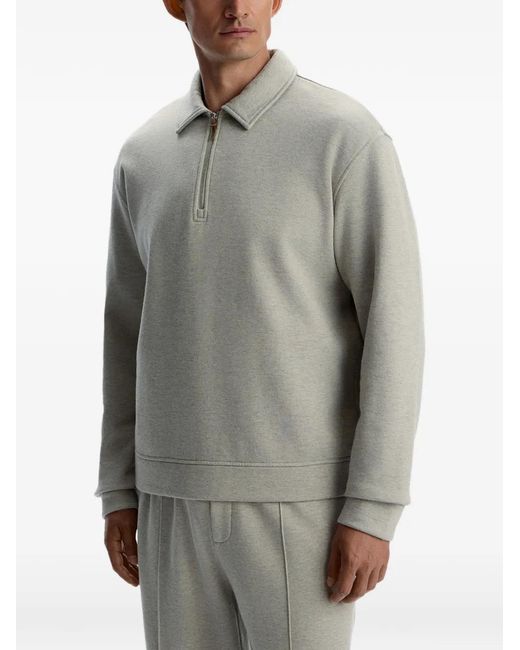 12 STOREEZ Gray Mélange-Effect Polo Shirt for men