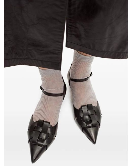 Scarosso Black Amanda Woven Pointed Pumps