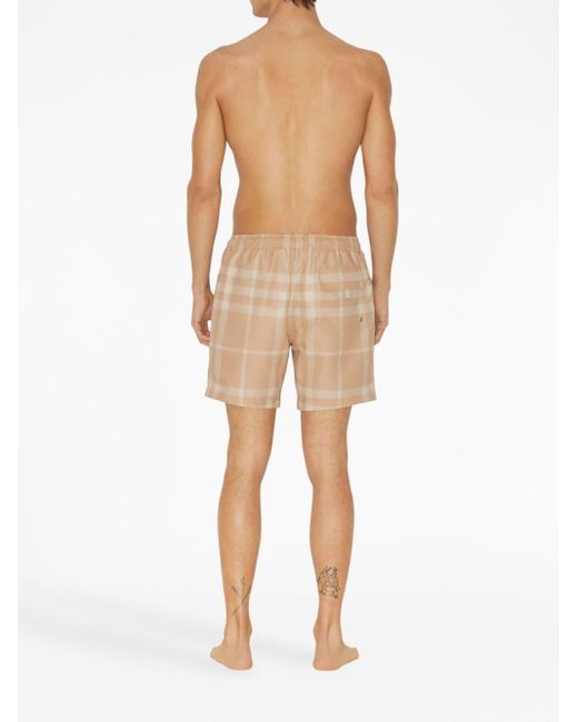 Burberry Natural Check Motif Swim Shorts for men