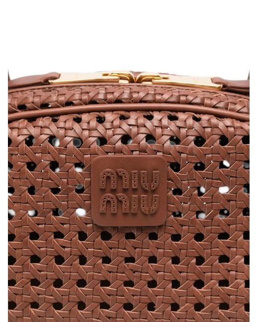Miu Miu Brown Beau Intreccio Shoulder Bag