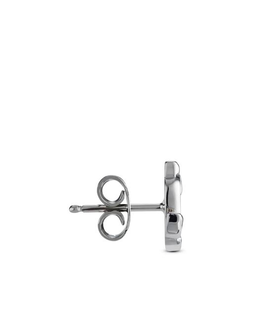 Jimmy Choo White Logo-Lettering Stud Earrings