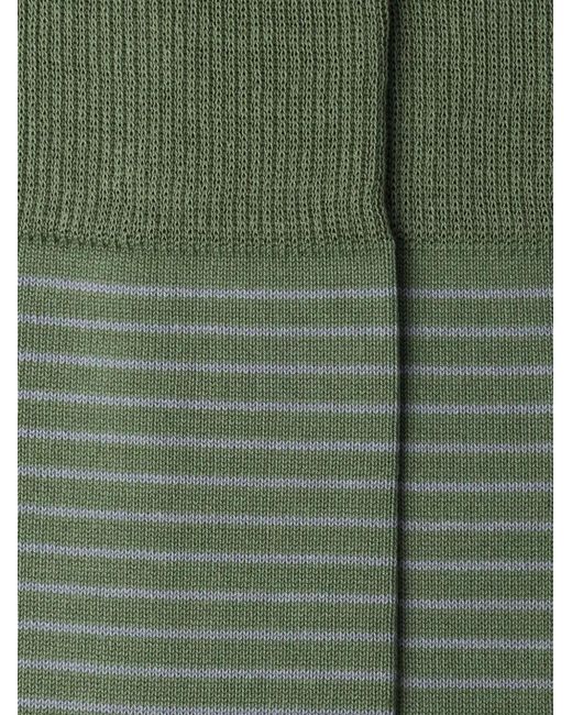 Hackett Green Striped-Pattern Socks for men