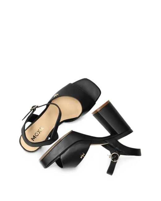 Mexx Black Heart-Charm Platform Sandals