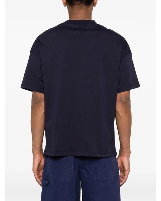 Balmain Blue Graphic-Print T-Shirt for men