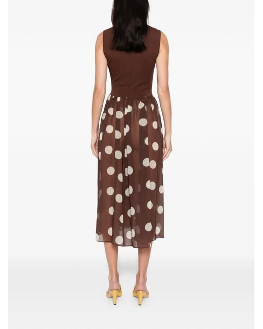 Stine Goya ポルカドット ハイネックドレス Brown