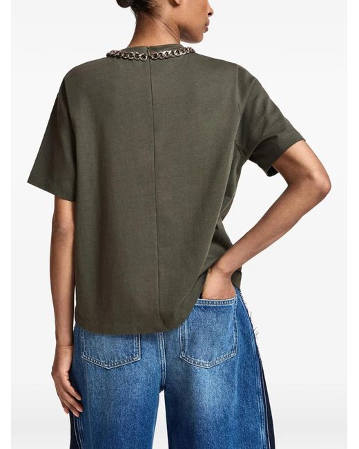 Essentiel Antwerp Gray Klaim Chain-Embellished T-Shirt