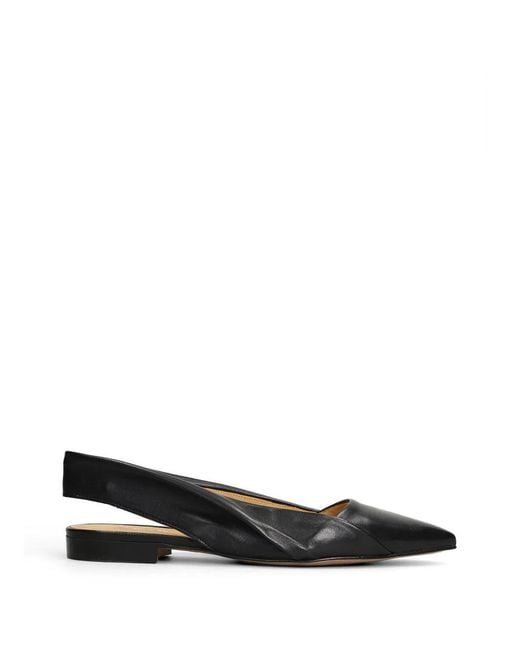 Alchimia Black Pointed-Toe Slingback Ballet Flats