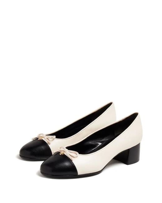 Tory Burch Natural Pump Cap-Toe