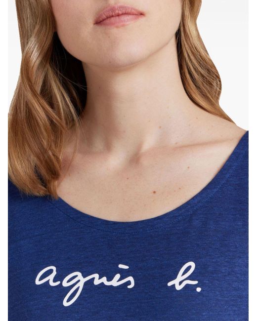 Agnes B. Blue Brando Linen T-shirt