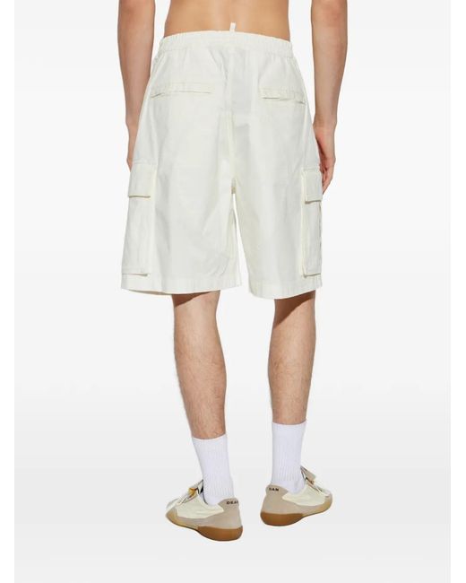 DSquared² White Ripstop Cargo-Pockets Shorts for men