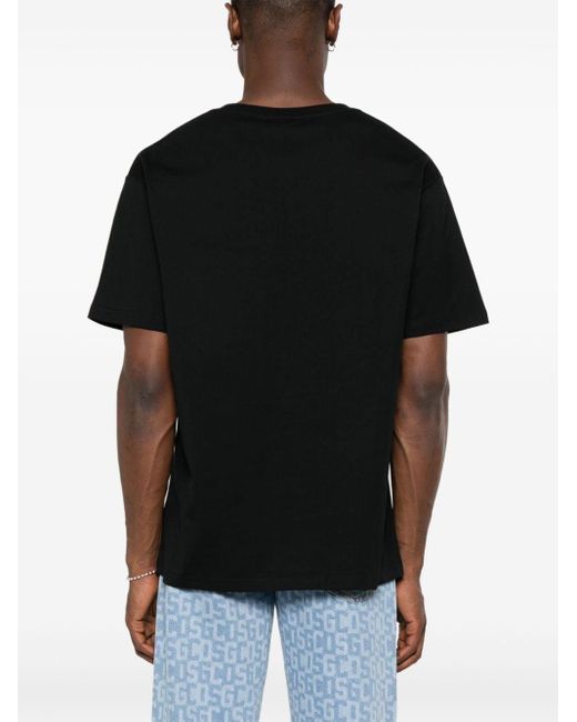 Camiseta con logo bordado Gcds de hombre de color Black
