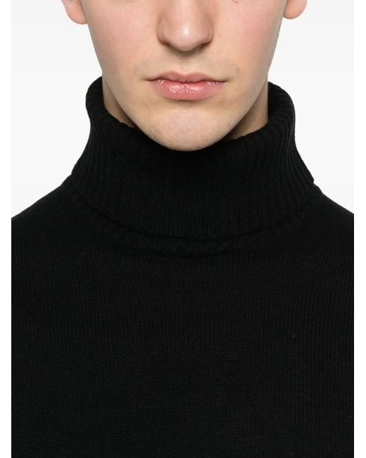 Kangra Black Roll-Neck Sweater for men