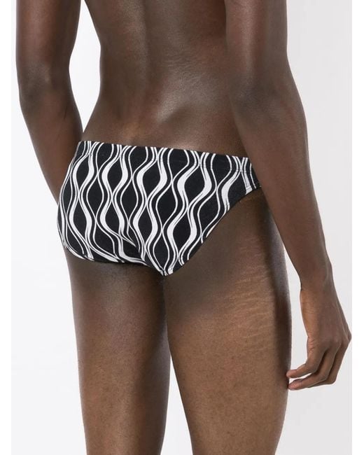 Amir Slama Black Graphic-Print Swimming Trunks for men