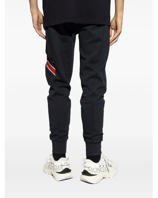 Moncler Blue Side Logo Patch Jogging Trousers for men