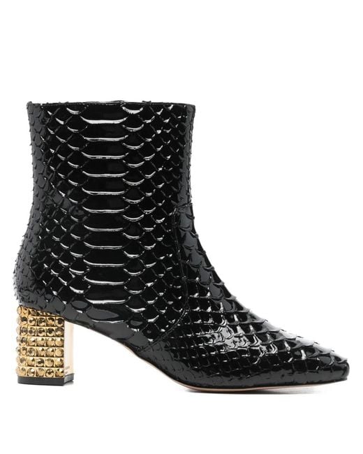 Kurt Geiger Black Snakeskin-Effect Boots