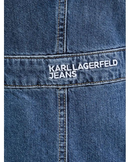 Karl Lagerfeld Blue Tie-Strap Front-Slit Dress