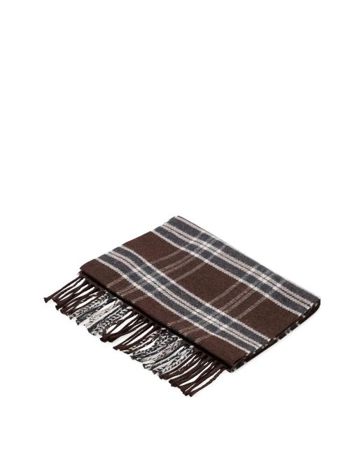 Brooks Brothers Brown Plaid Wool Scarf for men