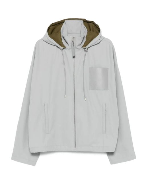 Loewe Gray Cotton Hooded Jacket for men