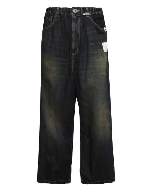メンズ Maison Mihara Yasuhiro ダメージ ワイドジーンズ Black
