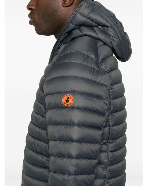 Save The Duck Gray Donald Hooded Padded Jacket for men