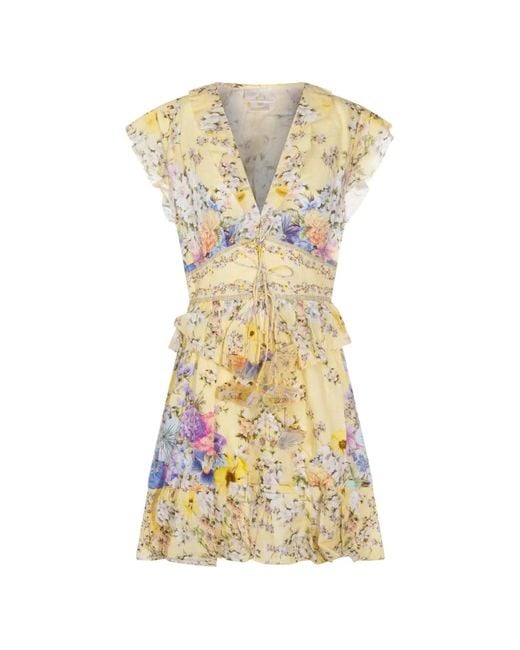 Camilla Metallic Darling Buds Waisted Dress