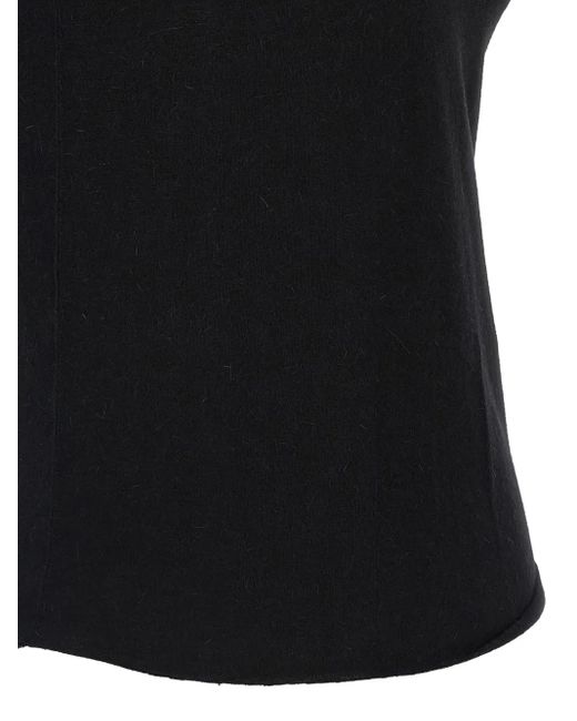 Rick Owens Black Cropped Level T T-Shirt