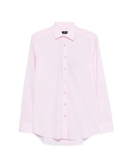 Etro Pink Button-Front Shirt for men
