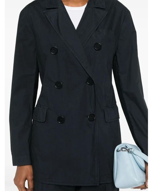 Aspesi Black Double-Breasted Cotton Blazer