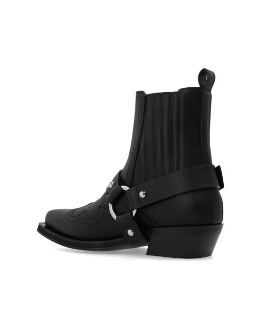 Ganni Black Western Fitted Chelsea Boots Women