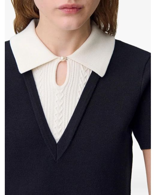 Vestido con cuello en contraste Claudie Pierlot de color Black