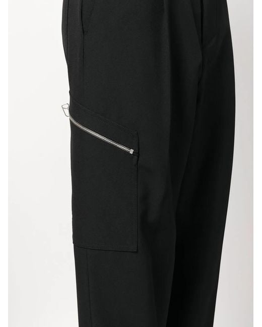 OAMC Black Zip Detail Cotton Wide-Leg Trousers for men