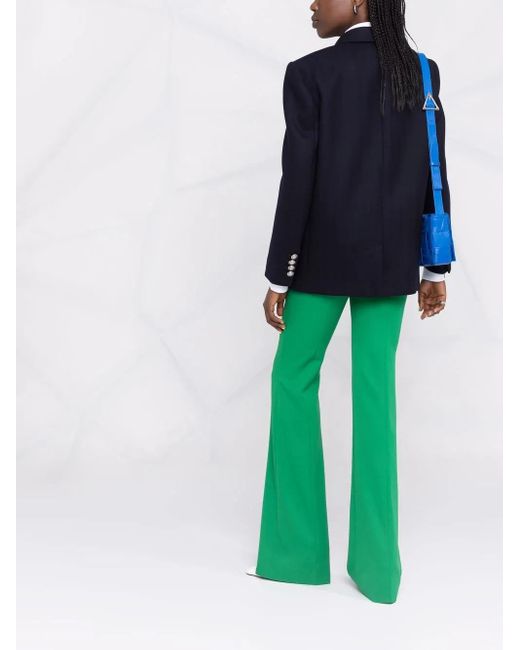 McQueen Blue Double-Breasted Wool-Blend Blazer