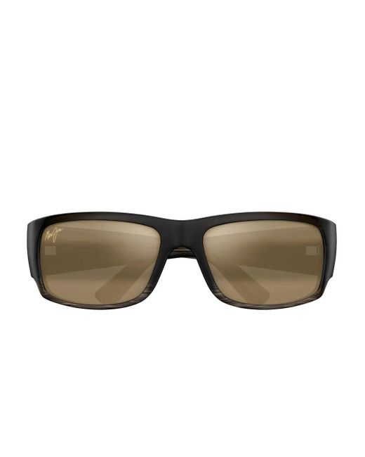 Maui Jim Brown World Cup Sonnenbrille mit eckigem Gestell