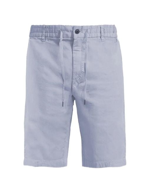 Boss Blue Drawstring Bermuda Shorts for men