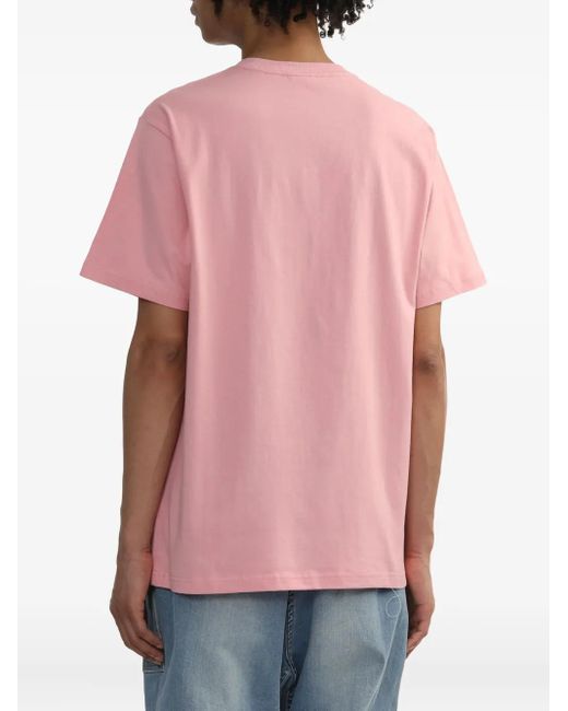 KTZ Pink Logo-Patch Cotton T-Shirt for men