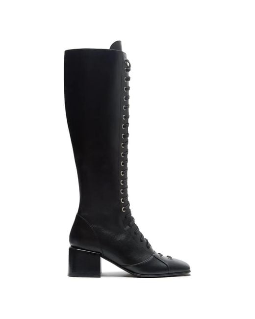 LILI CURIA Black Isadora Lace-Up Isadora Boots