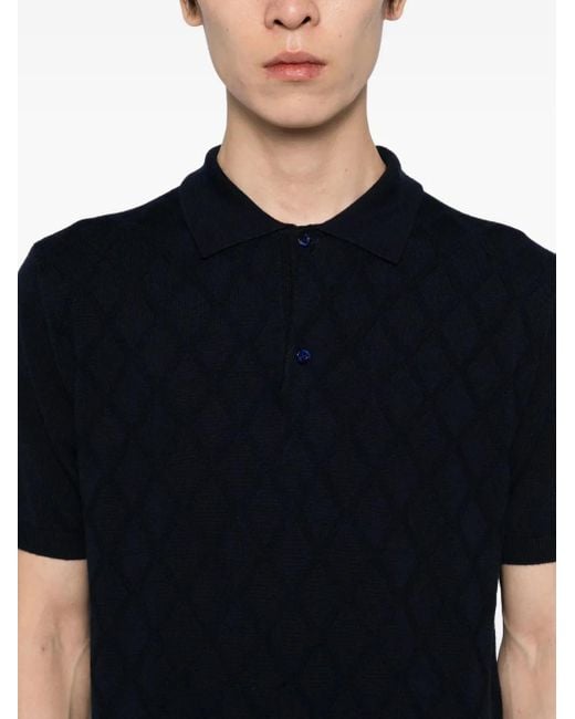 Canali Black Wool Polo Shirt for men