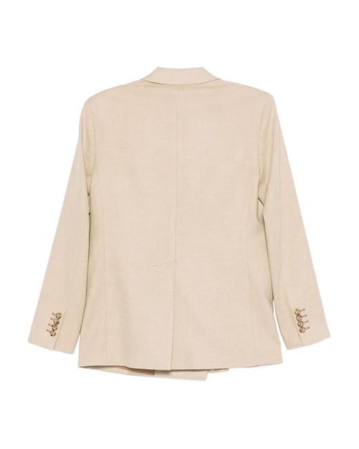 Manuel Ritz Natural Flannel Double-Breasted Blazer